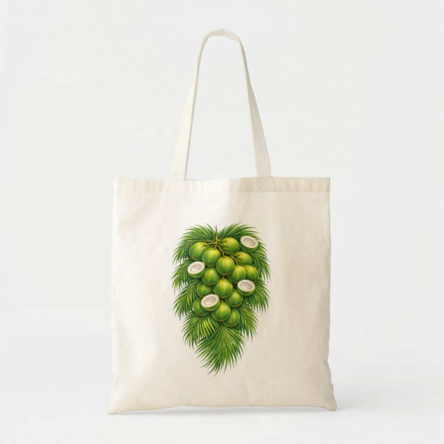 Bolsa Tote Palmeira de Coco Verde Tropical (Frente)