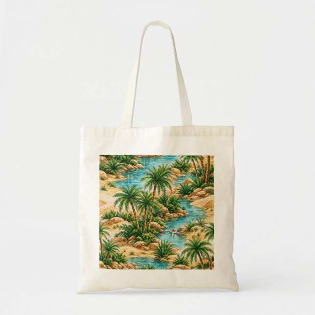 Bolsa Tote Palmeira do Oásis do Deserto (Frente)
