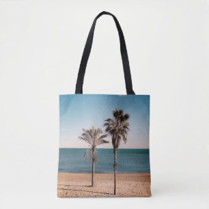 Bolsa Tote Palmeira na praia pela manhã