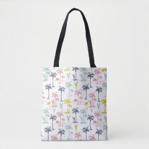 Bolsa Tote Palmeira Pastel pelo teste padrão da praia