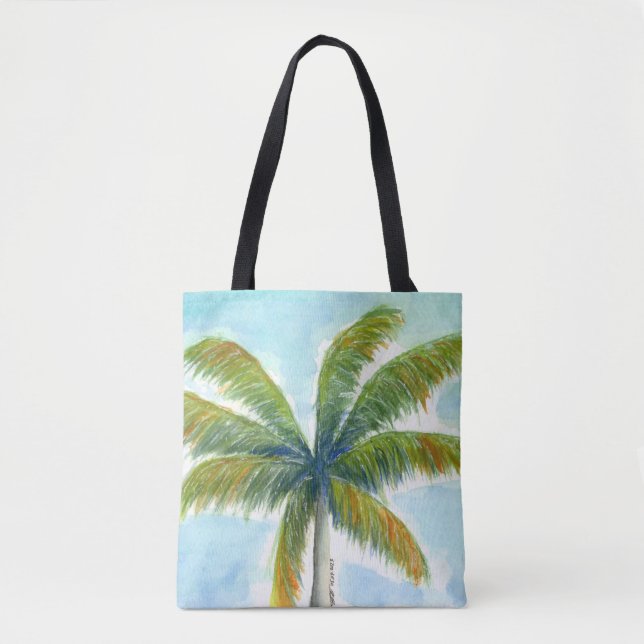 Bolsa Tote Palmeira tropical de praia num dia ensolarado (Frente)