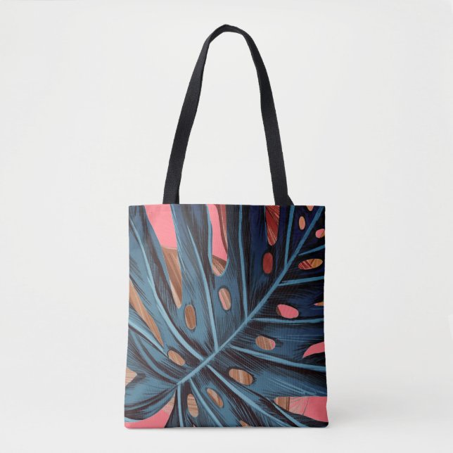 Bolsa Tote Palmeira tropical deixa monstera moderna (Frente)