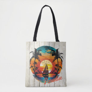 Bolsa Tote Palmeiras de praia em sol tropical