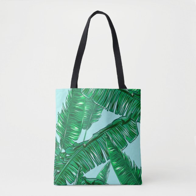 Bolsa Tote Palmeiras tropicais folhas de palma sem descontinu (Frente)