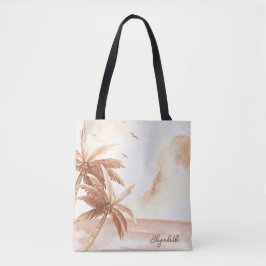 Bolsa Tote Palmeiras Tropicais Rústicas