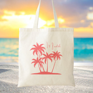 Bolsa Tote Palmeiras tropicais simples modernas