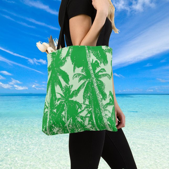 Bolsa Tote Palmeiras Tropicais Verdes (Criador carregado)