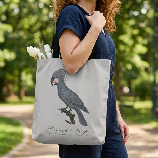 Bolsa Tote Palmito-preto, Probosciger aterrimus (Great Black Palm Cockatoo, Probosciger aterrimus. Tote Bag)
