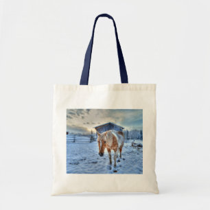 Bolsa Tote Palomino Paint Horse e Barn para amantes de animai