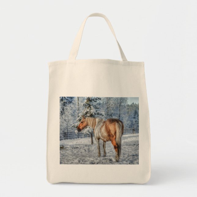 Bolsa Tote Palomino Pinto Stallion and Snow (Frente)