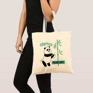 Bolsa Tote Panda Bear Dançando em Bambu
