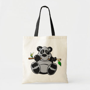 Bolsa Tote Panda bonito do bebê que come o bambu