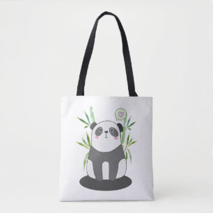 Bolsa Tote Panda branca e negra em bambu