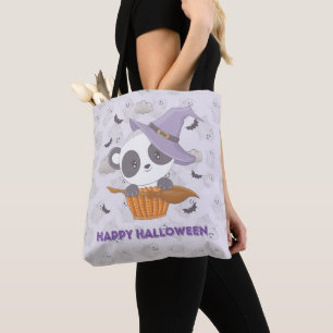 Bolsa Tote Panda Bruxas Roxas Que Fantasma O Halloween
