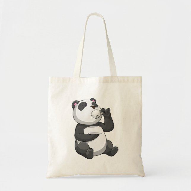 Bolsa Tote Panda com Xícara de Chá (Frente)