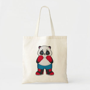Bolsa Tote Panda como Boxer com luvas "in a box"