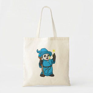 Bolsa Tote Panda como Feiticeiro com varinha mágica