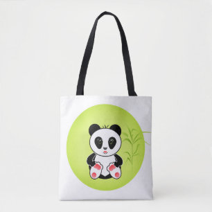Bolsa Tote Panda, desenho animado, crianças