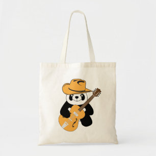 Bolsa Tote Panda engraçada com violão