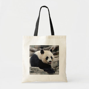 Bolsa Tote Panda gigante em rochas