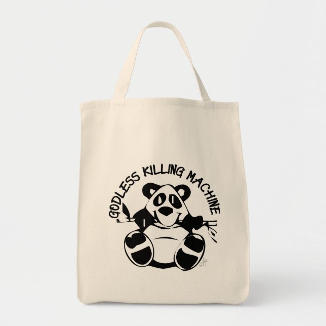 BOLSA TOTE PANDA GODLESS DA MÁQUINA DA MATANÇA (Frente)