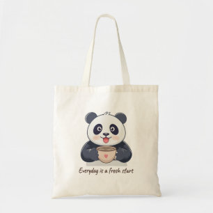 Bolsa Tote Panda Motivacional Fofo em Esteira