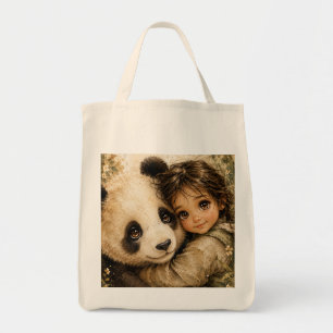 Bolsa Tote Panda pai e filho fofo e carinhoso