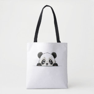 Bolsa Tote Panda Peeking Bonito Adorável Cartografia Animal E