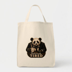 Bolsa Tote Panda Profissionalmente Cansado Amante de Café