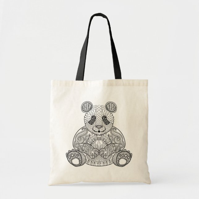 Bolsa Tote Panda tribal inspirada (Frente)