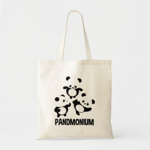 Bolsa Tote Pandamónio TShirt Engraçado Panda Bear Pun Tee