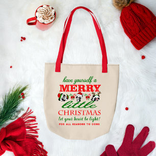 Bolsa Tote Pandas de Natal Personalizadas