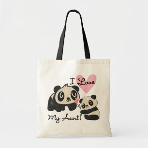 Bolsa Tote Pandas eu amo minha tia