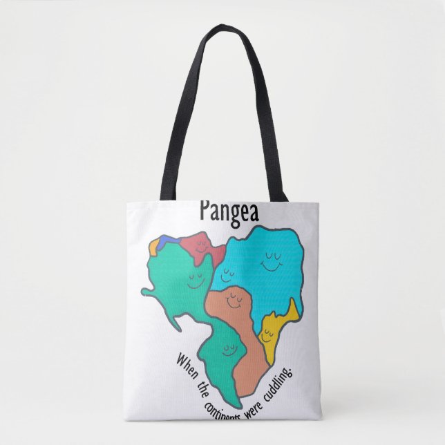 Bolsa Tote Pangea Continentes Abraçando Multicolor (Frente)