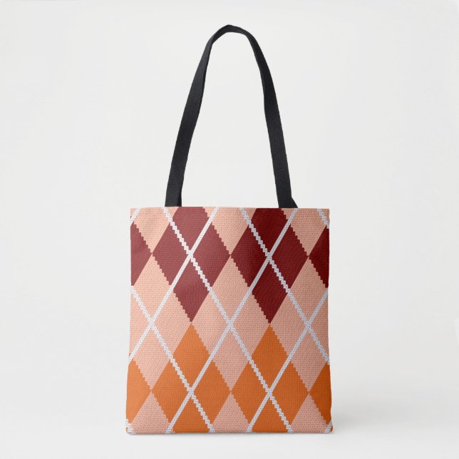 Bolsa Tote Pano realístico de Argyle (Frente)