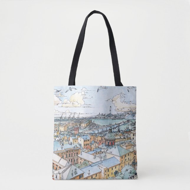 Bolsa Tote Panorâmica de Génova (Frente)
