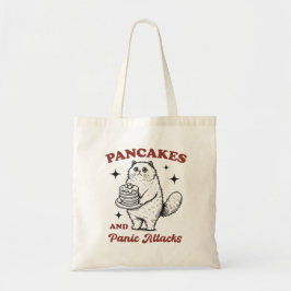 Bolsa Tote Panquecas e ataques de pânico gato engraçado