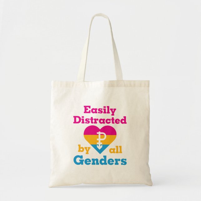 Bolsa Tote Pansexual facilmente distraído por todos os gênero (Frente)
