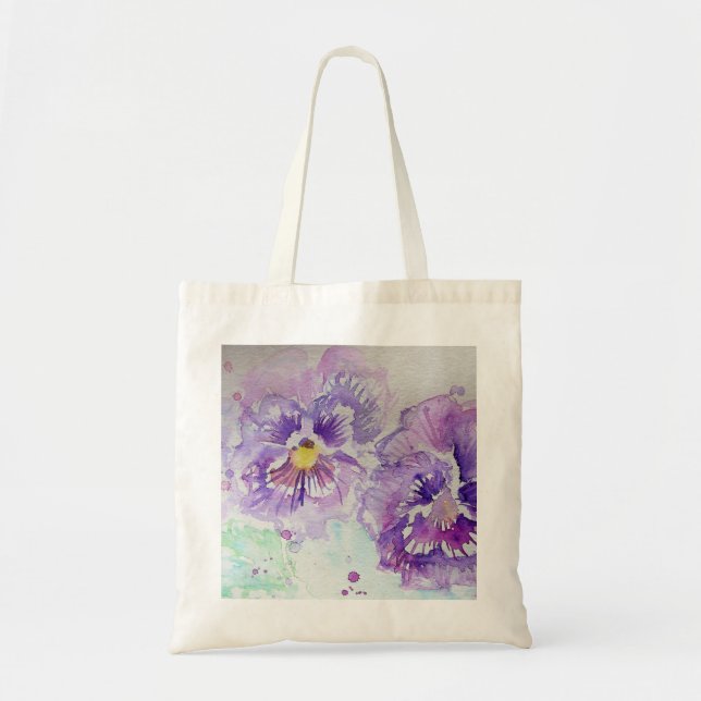 Bolsa Tote Pânsitos Púrpura Flor Floral Molor (Frente)