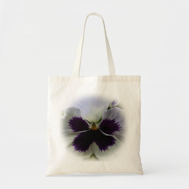 Bolsa Tote Pansos roxos e brancos (Frente)