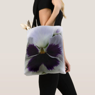 Bolsa Tote Pansos roxos e brancos