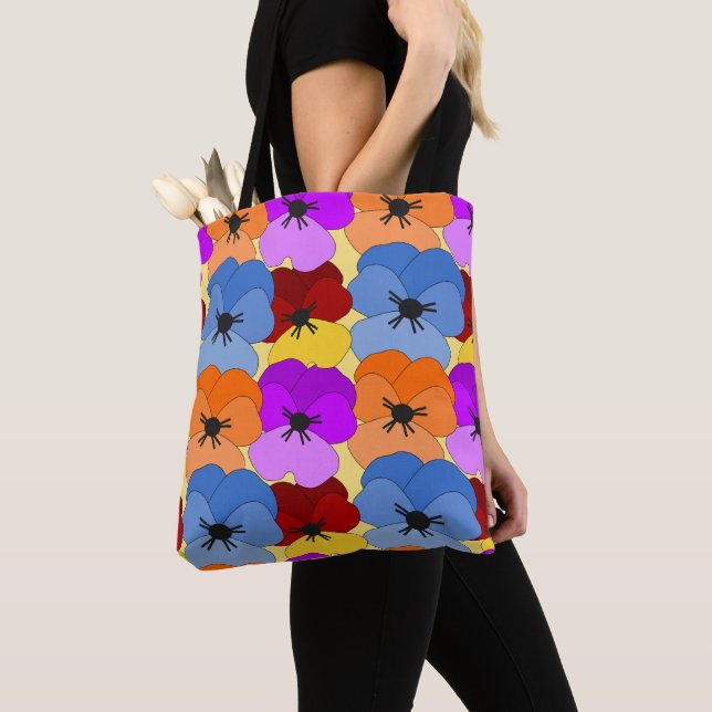 Bolsa Tote Pansy Collage (Close Up)