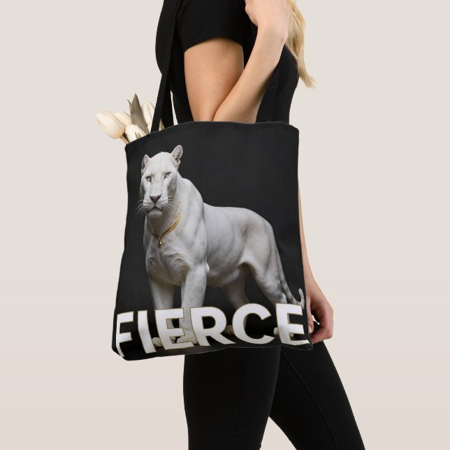 Bolsa Tote Pantera Branca Luxo Moda (Close Up)