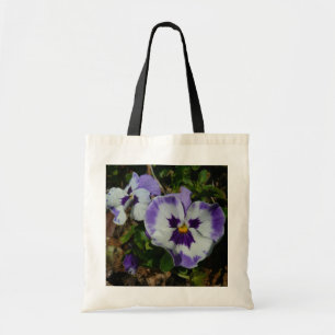 Bolsa Tote Panteras roxas e brancas Floral colorida