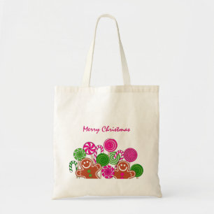 Bolsa Tote Pão-de-espécie cor-de-rosa na moda do Natal