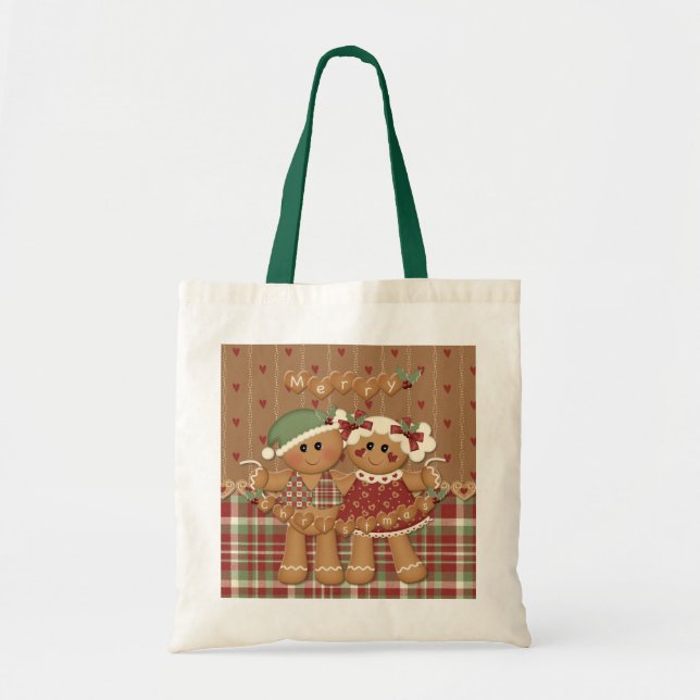 Bolsa Tote Pão de Gengibre Natal (Frente)