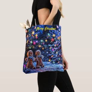 Bolsa Tote Pão de Natal de inverno Arte de Natal
