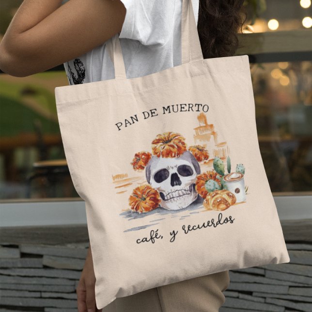 Bolsa Tote Pão dos Mortos | Café e Lembranças Dia dos Mortos (Criador carregado)