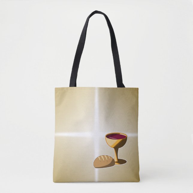 Bolsa Tote Pão e Vinho A última comuna de Páscoa de jantar (Frente)