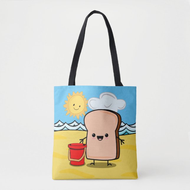 Bolsa Tote Pão Na Praia (Frente)